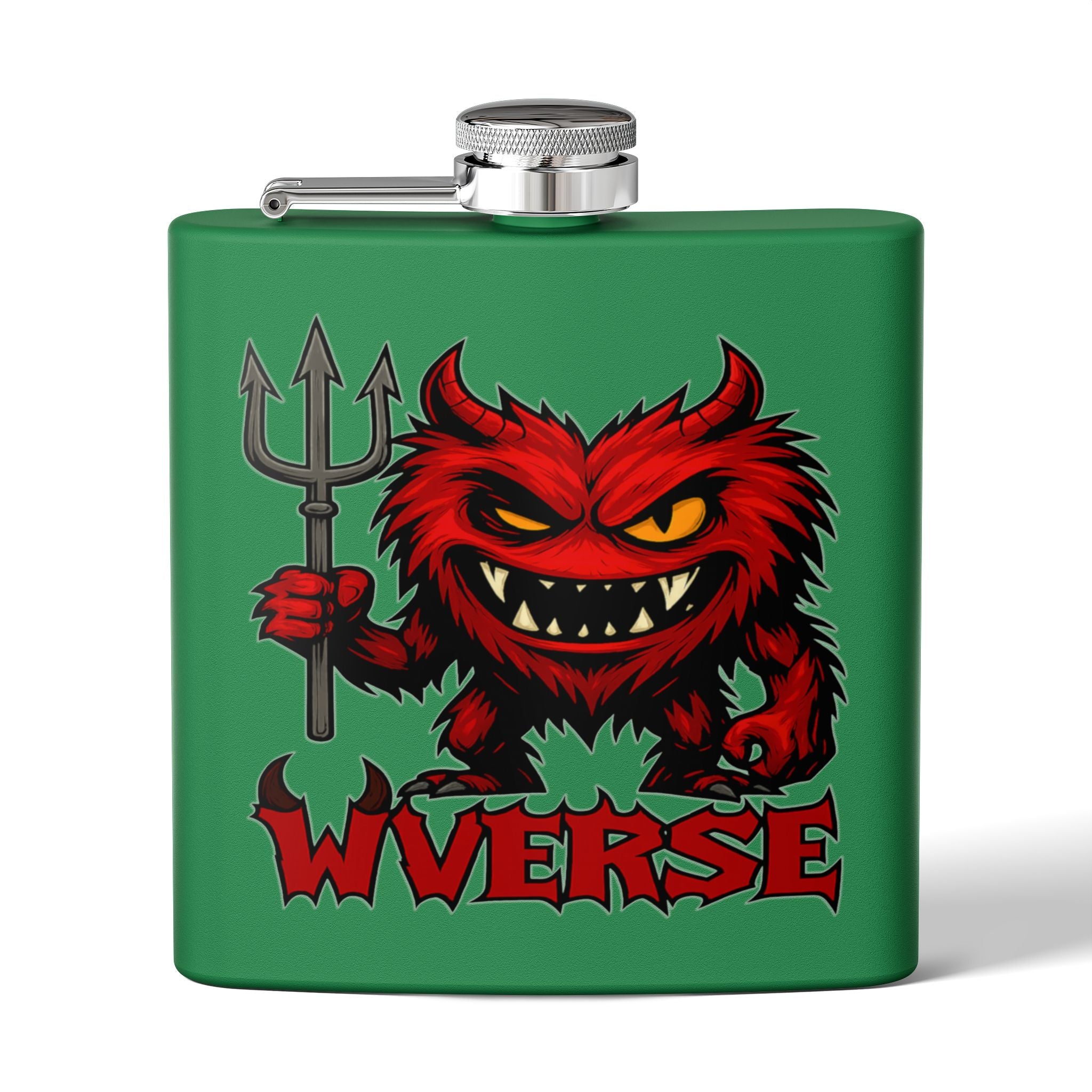 W Verse Mascot & Devilish Logo Flask