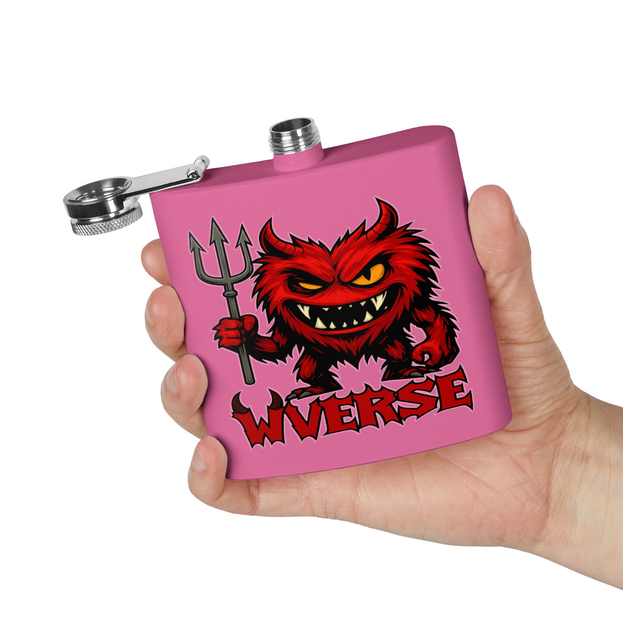 W Verse Mascot & Devilish Logo Flask