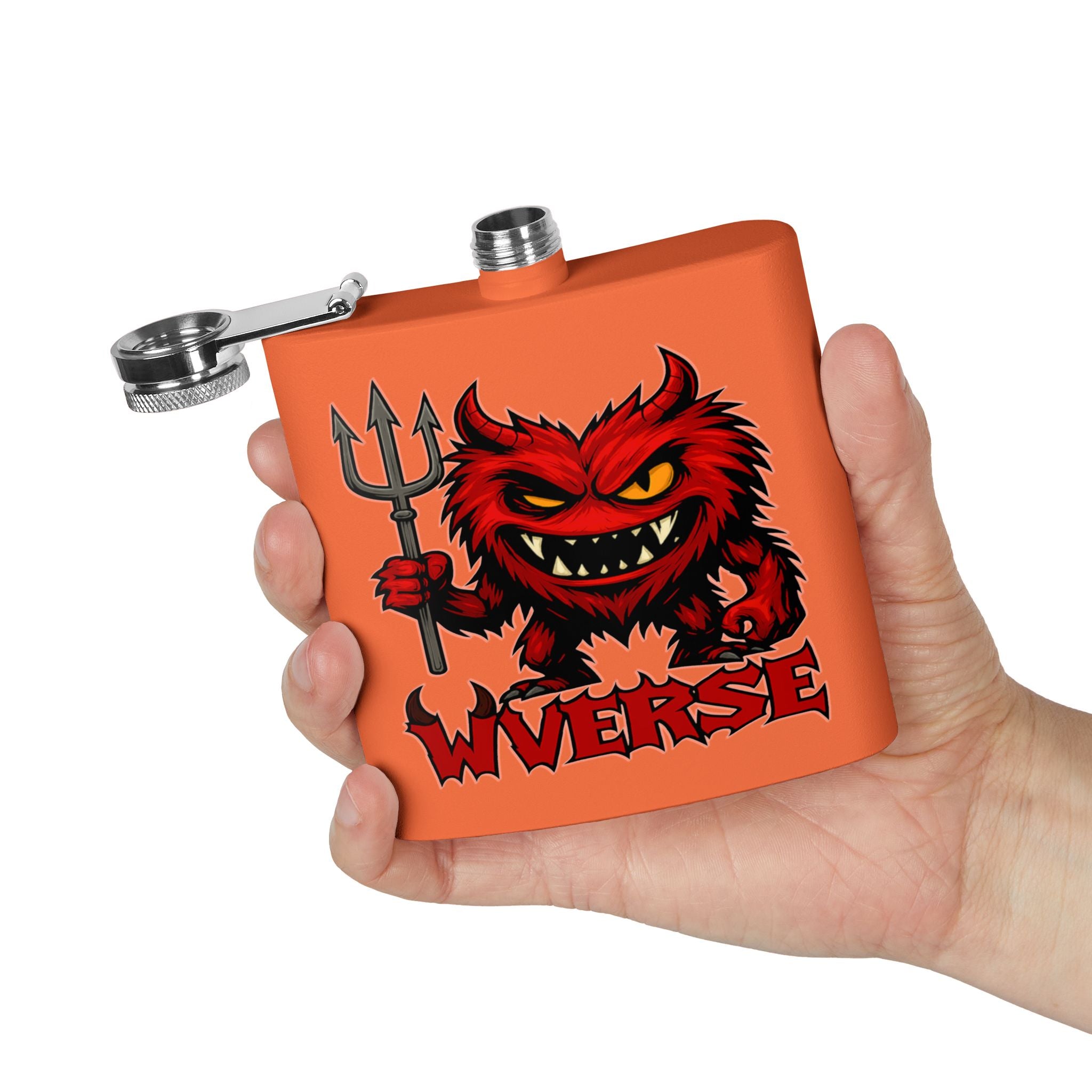 W Verse Mascot & Devilish Logo Flask