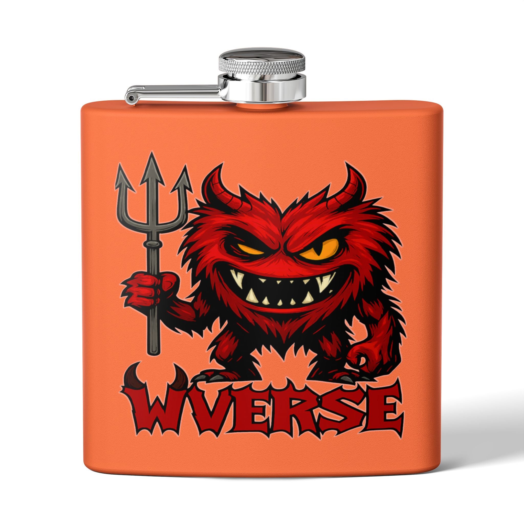 W Verse Mascot & Devilish Logo Flask