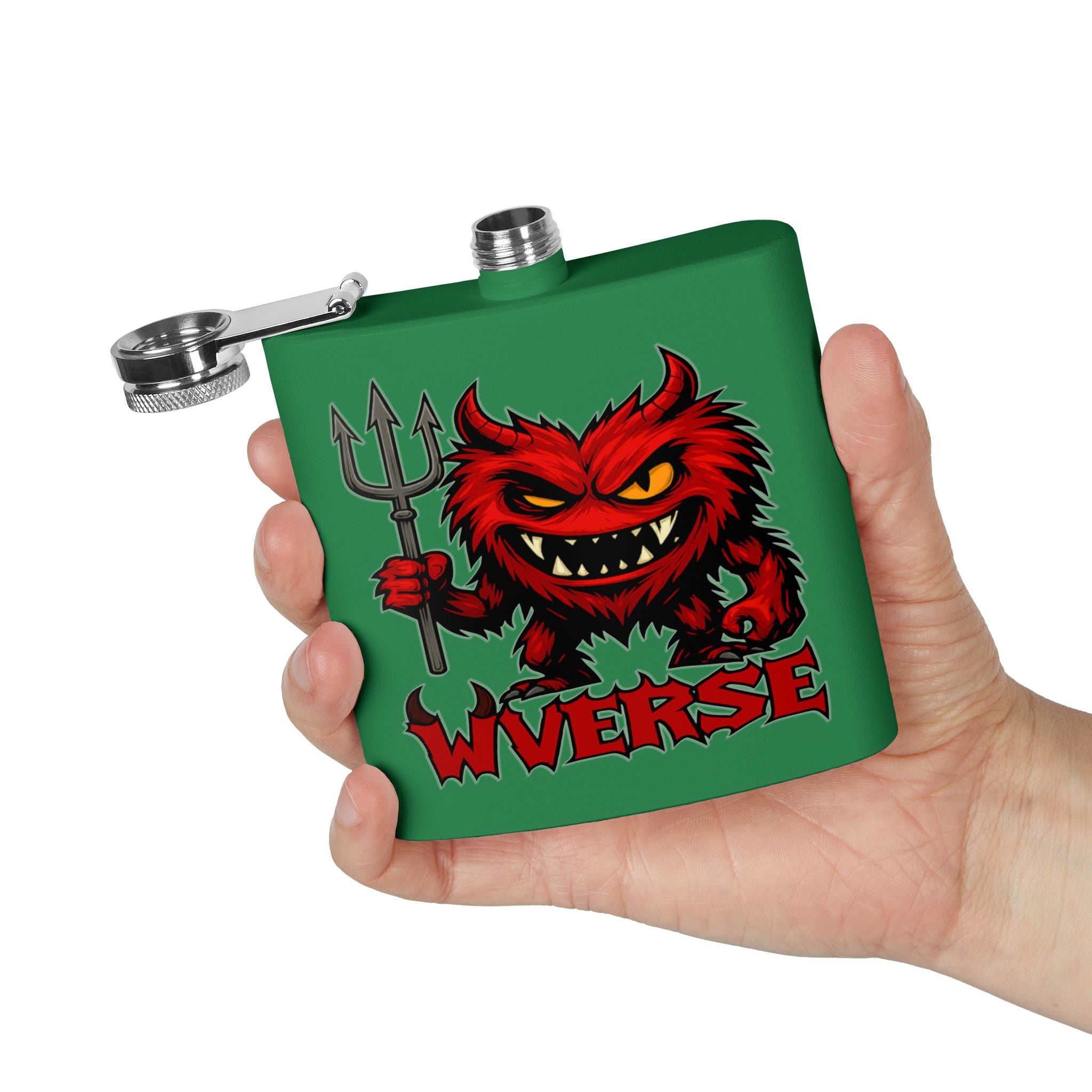W Verse Mascot & Devilish Logo Flask