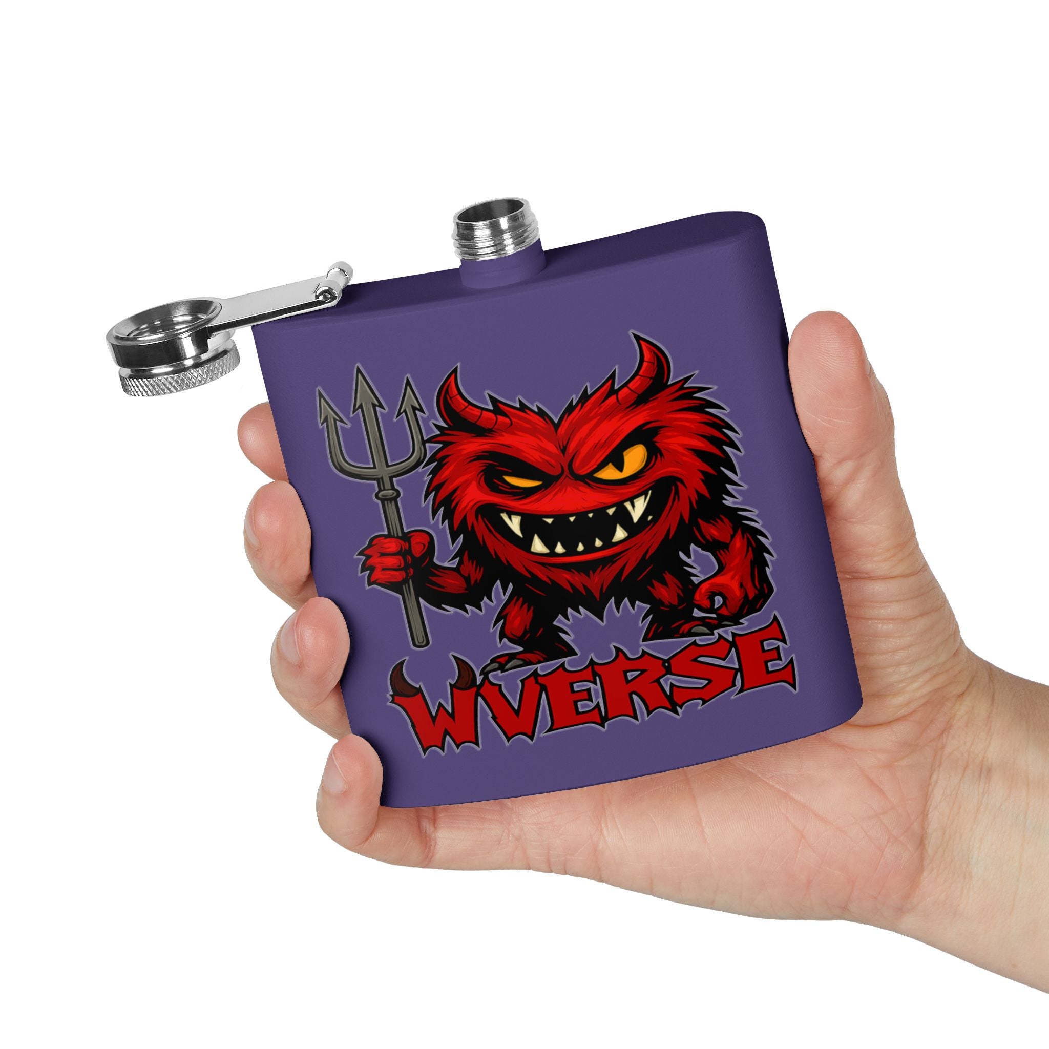 W Verse Mascot & Devilish Logo Flask