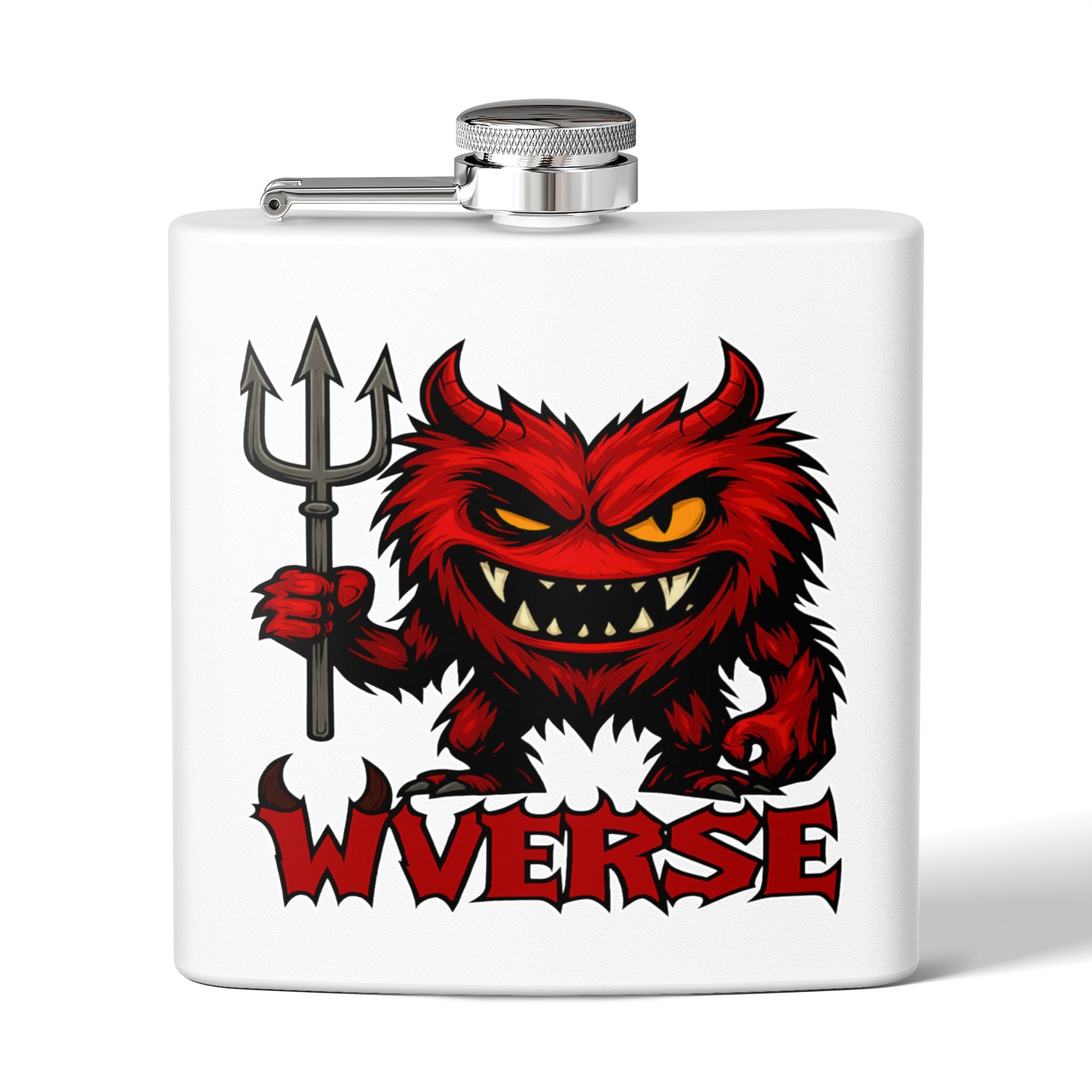 W Verse Mascot & Devilish Logo Flask