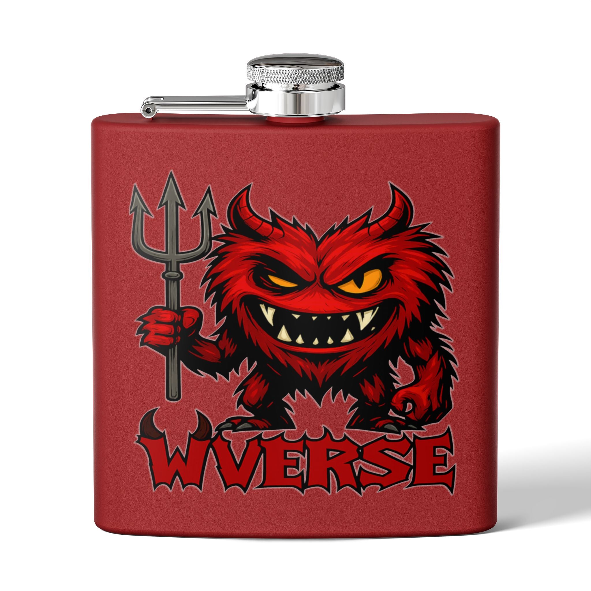 W Verse Mascot & Devilish Logo Flask