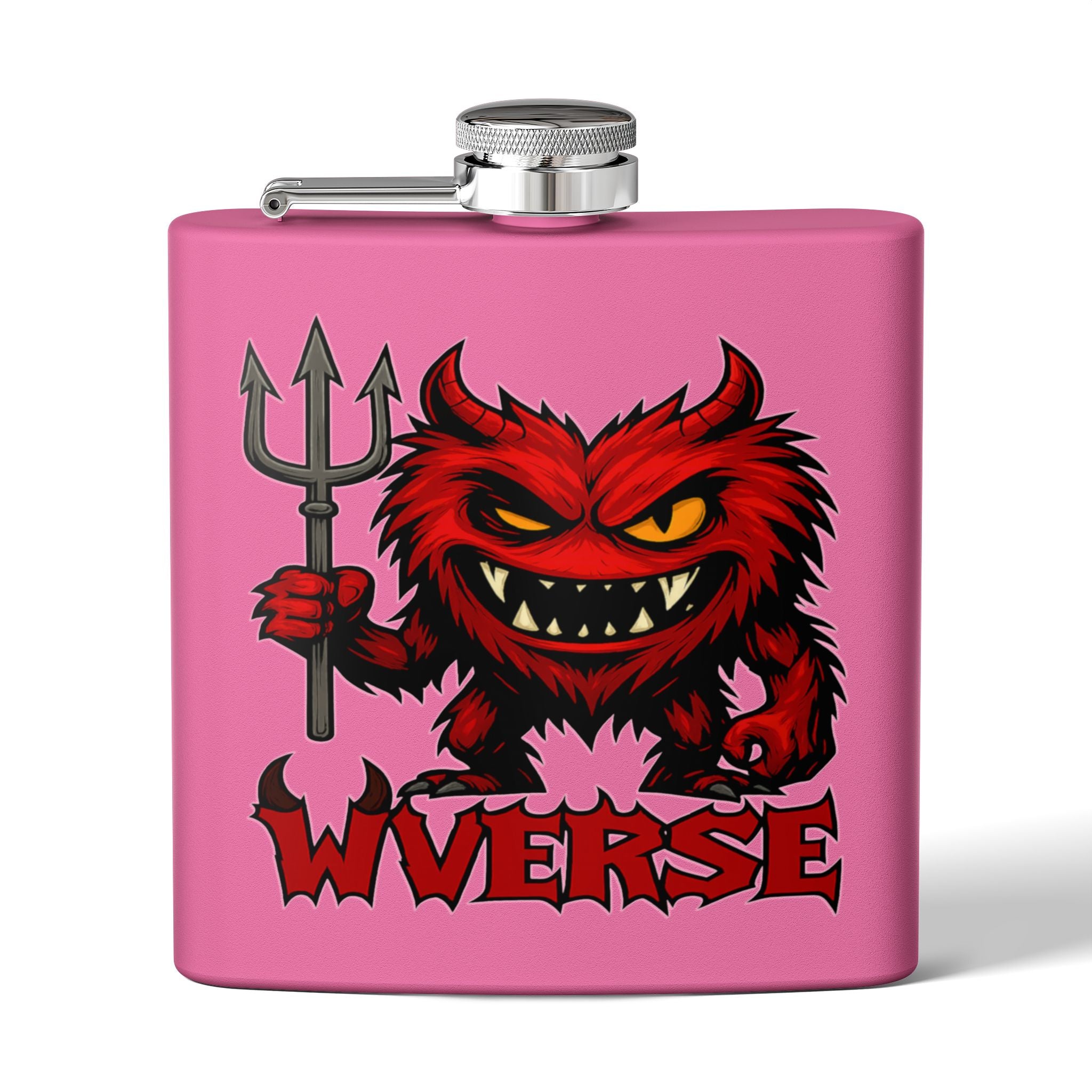 W Verse Mascot & Devilish Logo Flask
