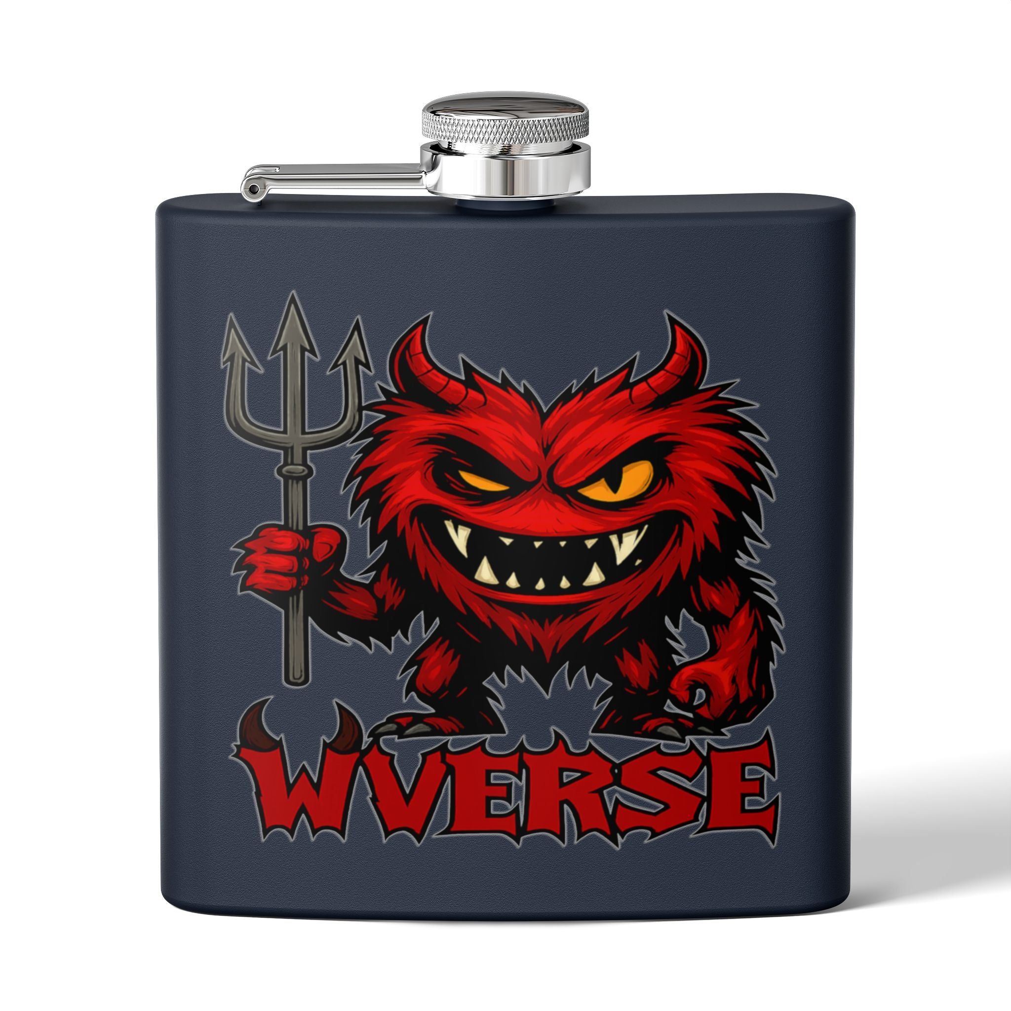 W Verse Mascot & Devilish Logo Flask