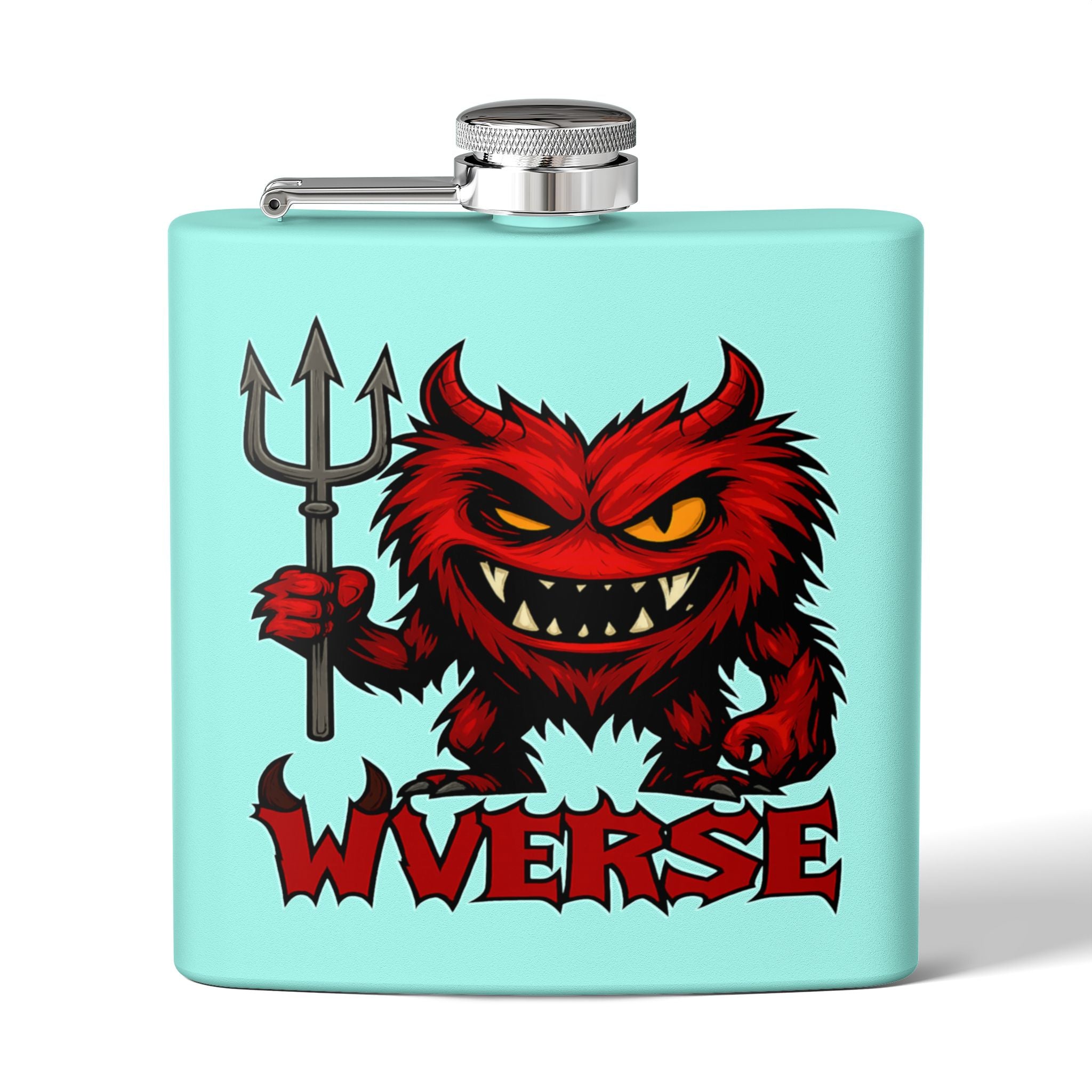W Verse Mascot & Devilish Logo Flask