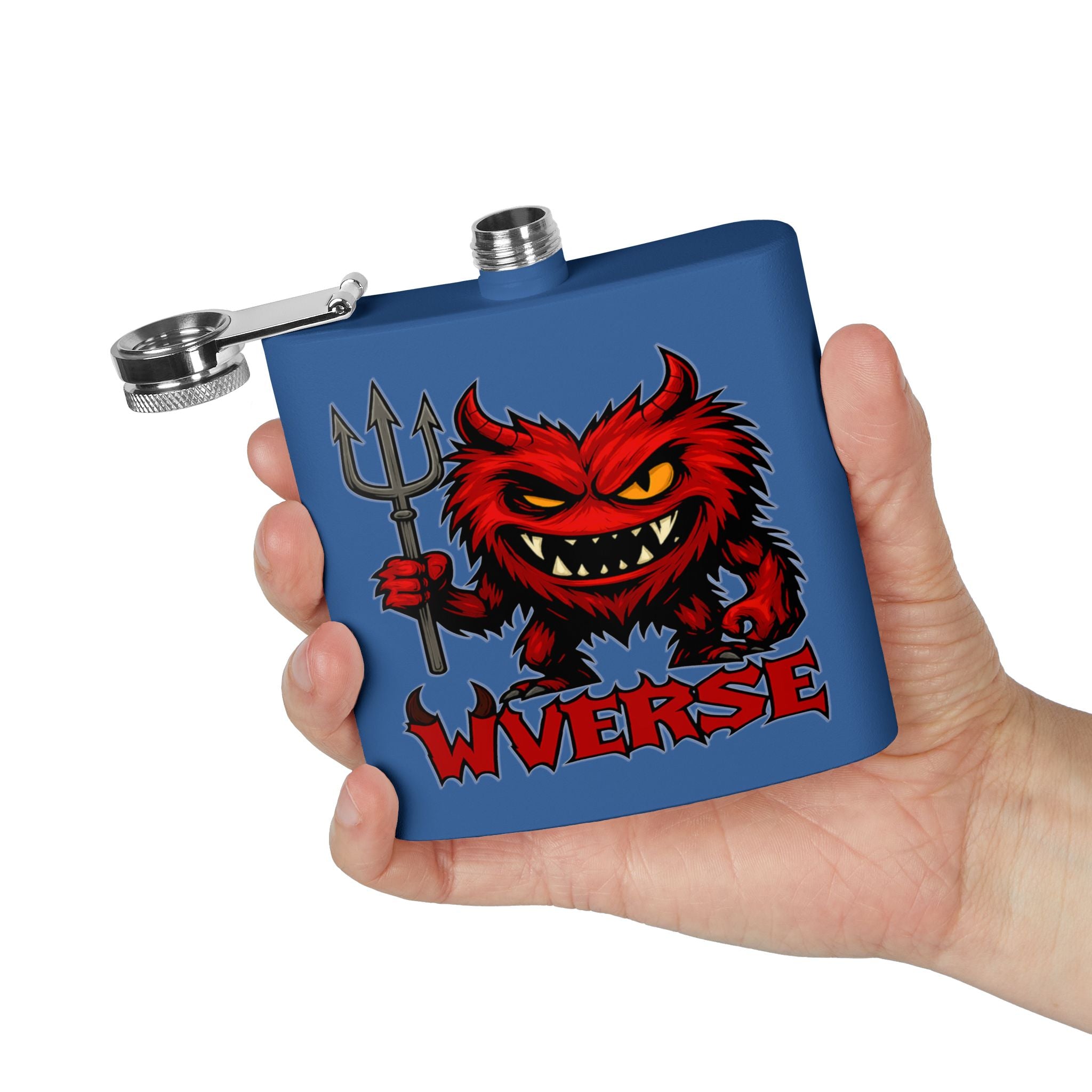 W Verse Mascot & Devilish Logo Flask
