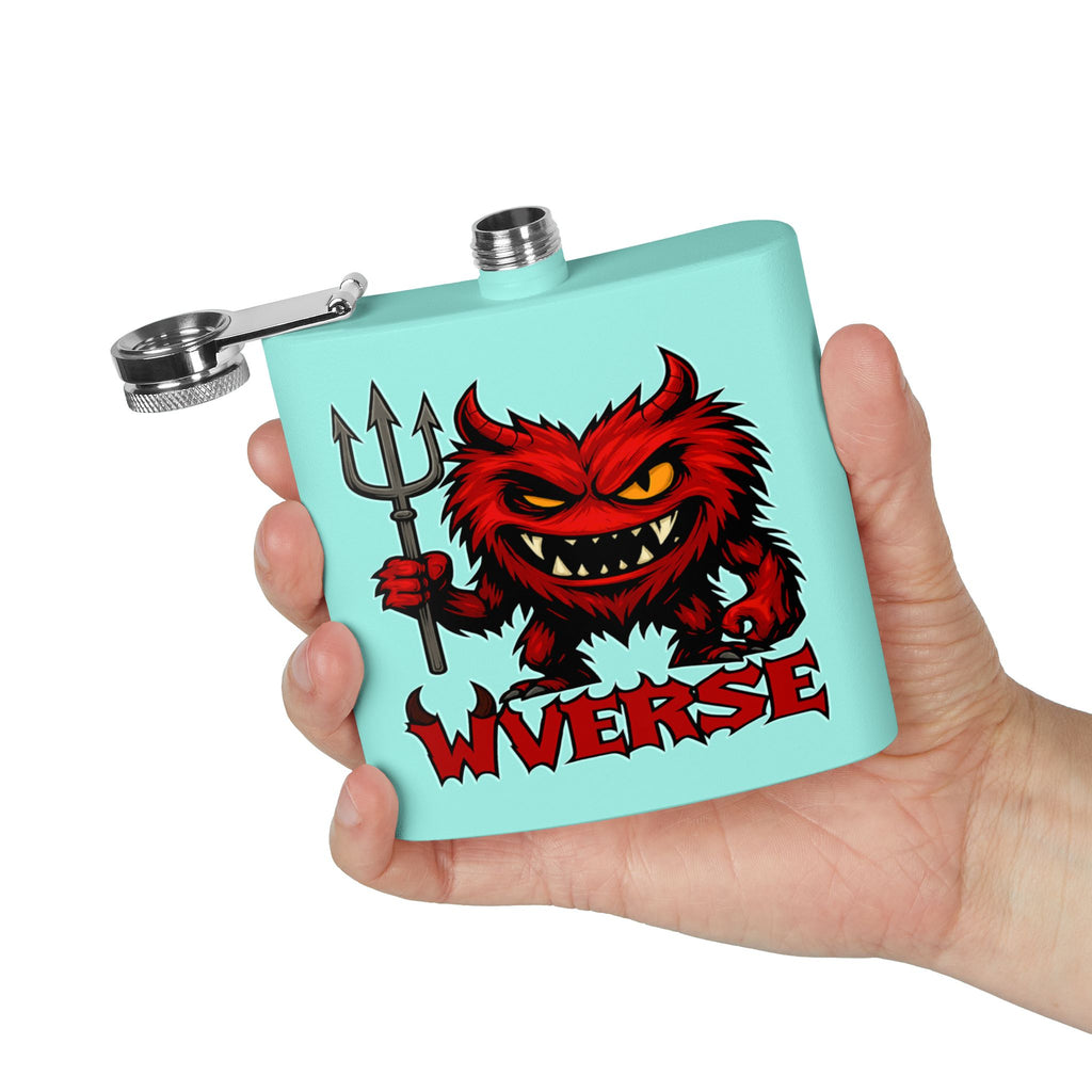 W Verse Mascot & Devilish Logo Flask
