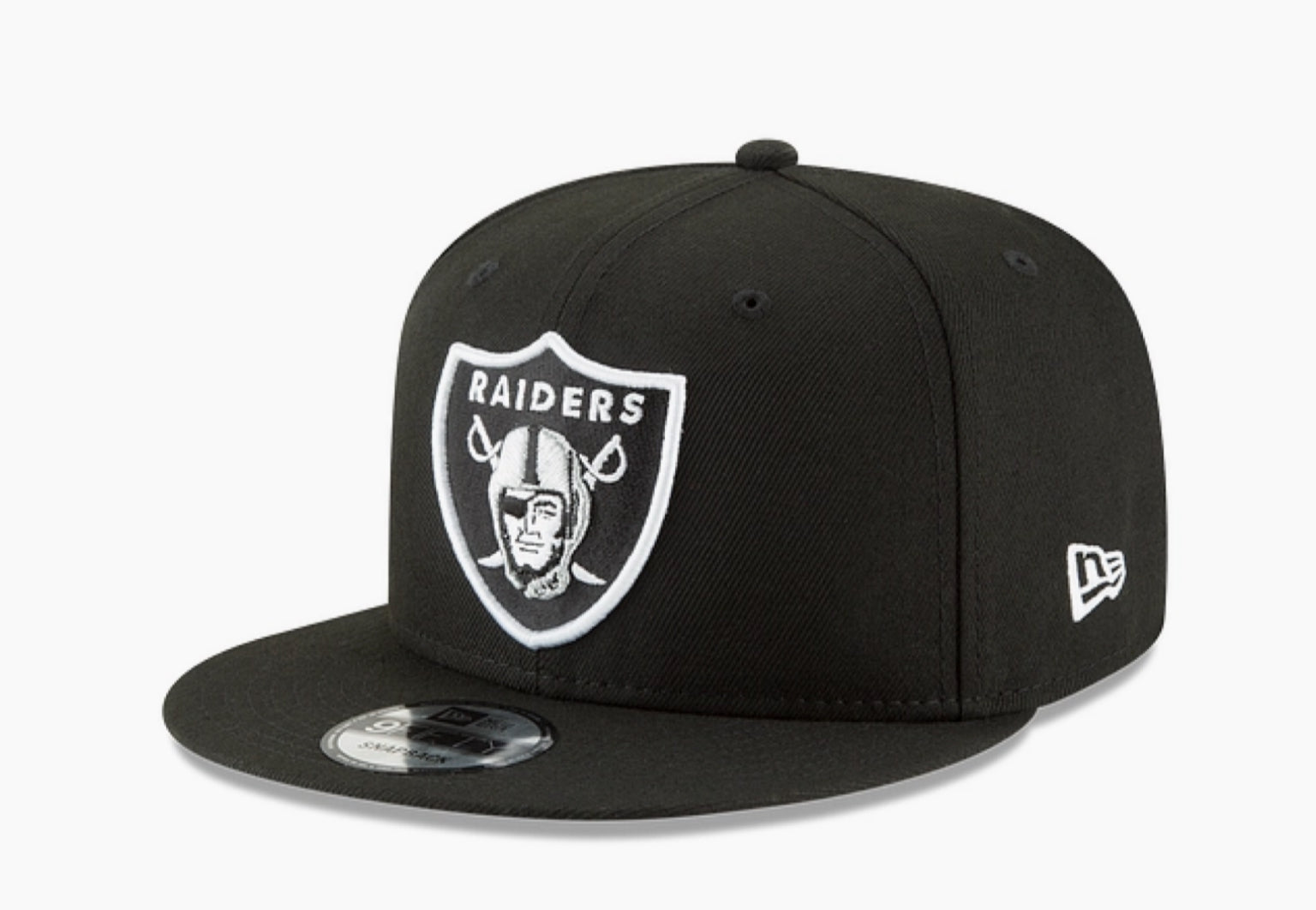 Las Vegas Raiders 9FIFTY New Era Black/White Shield Snapback Hat