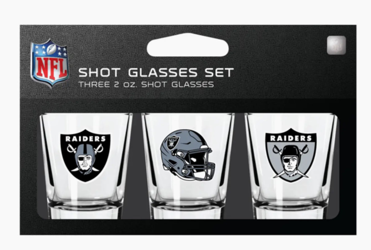 Las Vegas Raiders 3-Pack Shot Glass Set