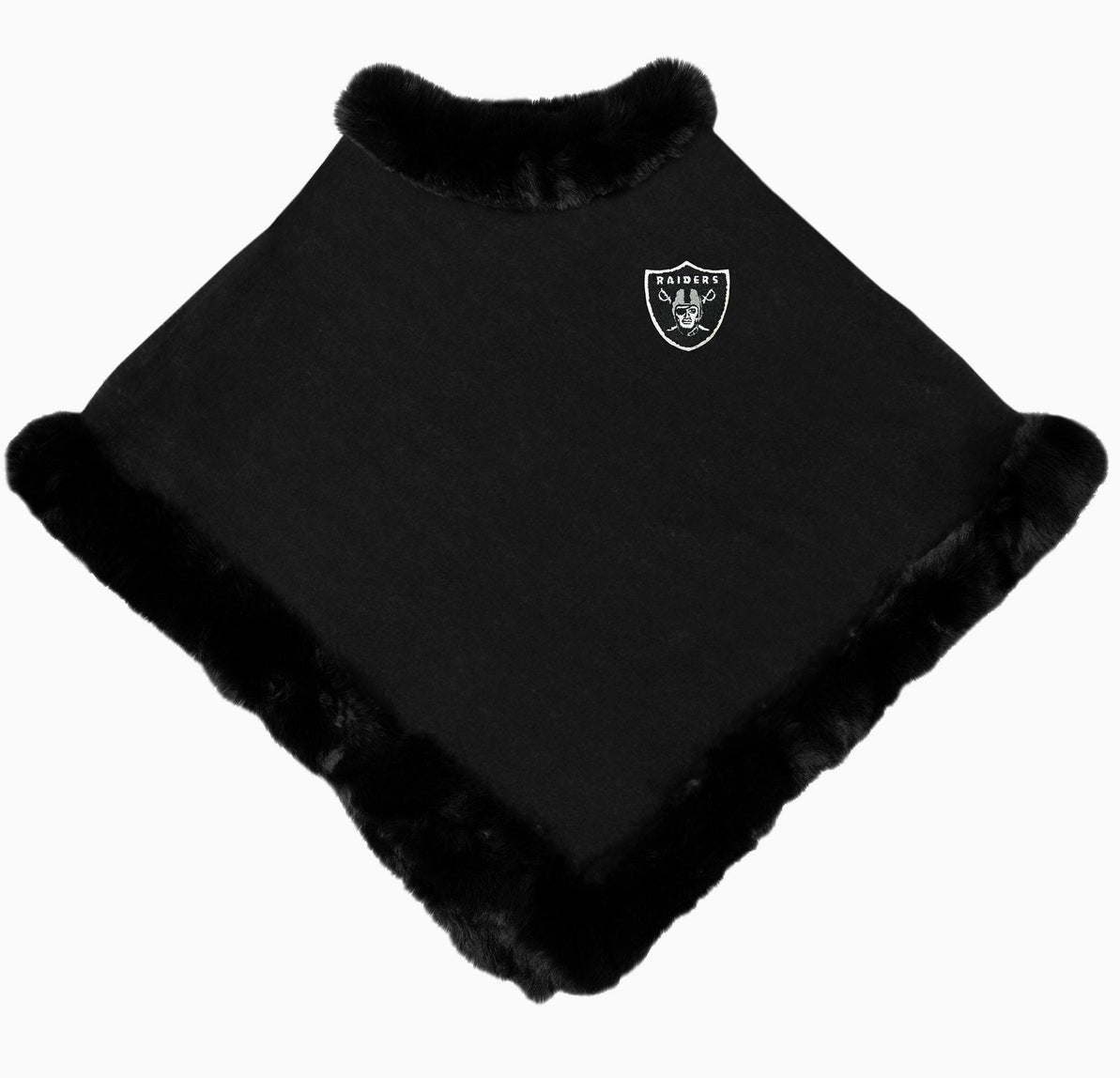 Las Vegas Raiders Fur Trim Poncho